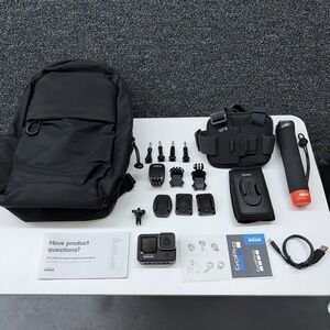 GoPro HERO9 Black 5K Action Camera Bundle Chesty Handler Mounts SD Battery Bag